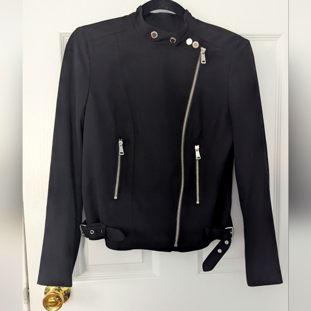 Lauren by Ralph Lauren Black Moto Jacket